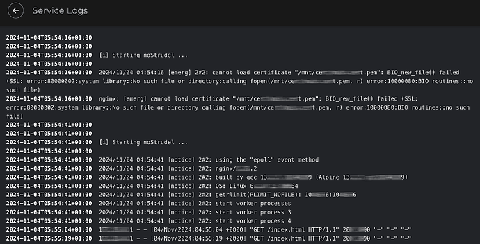 Service Logs noStrudel